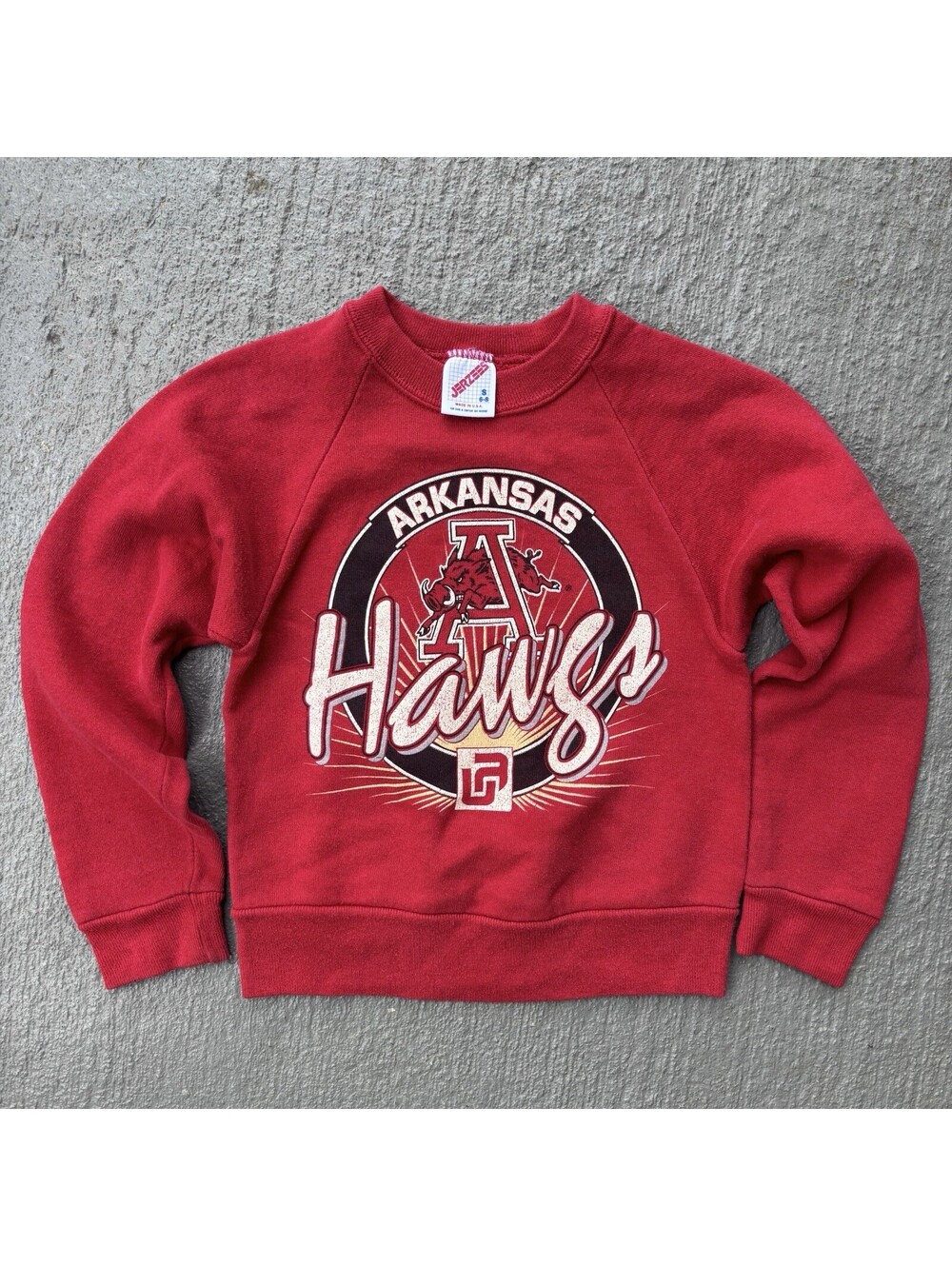 Vintage 90s university of Arkansas hogs Crewneck KIDS 4T